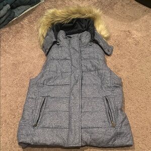 Banana Republic Puffer Vest with Faux Fur Hood